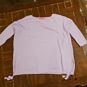 Lilly Pulitzer Elba Lavender Sweater with Side pom poms